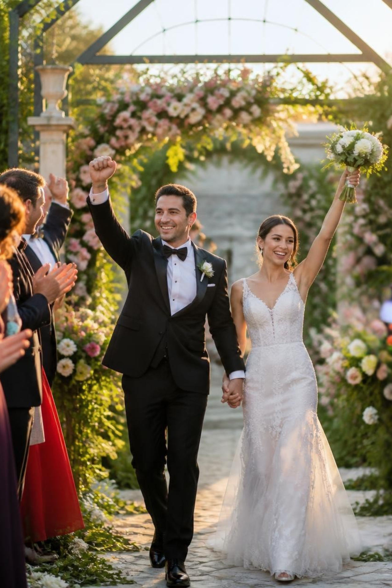 Entrée des mariés lors d’une cérémonie de mariage en Corse